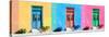 ¡Viva Mexico! Panoramic Collection - Tree Colorful Doors-Philippe Hugonnard-Stretched Canvas