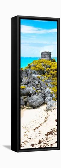 ¡Viva Mexico! Panoramic Collection - Tulum Ruins along Caribbean Coastline III-Philippe Hugonnard-Framed Stretched Canvas