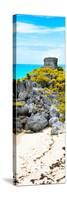 ¡Viva Mexico! Panoramic Collection - Tulum Ruins along Caribbean Coastline III-Philippe Hugonnard-Stretched Canvas