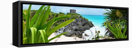 ¡Viva Mexico! Panoramic Collection - Tulum Ruins along Caribbean Coastline V-Philippe Hugonnard-Framed Stretched Canvas