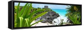 ¡Viva Mexico! Panoramic Collection - Tulum Ruins along Caribbean Coastline V-Philippe Hugonnard-Framed Stretched Canvas