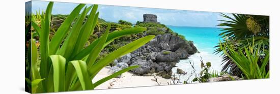 ¡Viva Mexico! Panoramic Collection - Tulum Ruins along Caribbean Coastline V-Philippe Hugonnard-Stretched Canvas