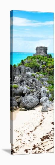 ¡Viva Mexico! Panoramic Collection - Tulum Ruins along Caribbean Coastline-Philippe Hugonnard-Stretched Canvas