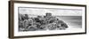 ¡Viva Mexico! Panoramic Collection - Tulum Ruins B&W-Philippe Hugonnard-Framed Photographic Print