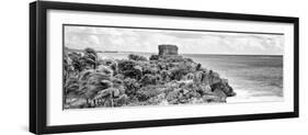 ¡Viva Mexico! Panoramic Collection - Tulum Ruins B&W-Philippe Hugonnard-Framed Photographic Print