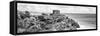 ¡Viva Mexico! Panoramic Collection - Tulum Ruins B&W-Philippe Hugonnard-Framed Stretched Canvas