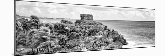 ¡Viva Mexico! Panoramic Collection - Tulum Ruins B&W-Philippe Hugonnard-Mounted Photographic Print