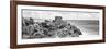 ¡Viva Mexico! Panoramic Collection - Tulum Ruins B&W-Philippe Hugonnard-Framed Photographic Print