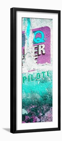 ¡Viva Mexico! Panoramic Collection - Turquoise Grunge Wall-Philippe Hugonnard-Framed Photographic Print