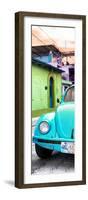 ¡Viva Mexico! Panoramic Collection - Turquoise VW Beetle Car and Colorful Houses-Philippe Hugonnard-Framed Photographic Print