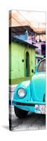 ¡Viva Mexico! Panoramic Collection - Turquoise VW Beetle Car and Colorful Houses-Philippe Hugonnard-Stretched Canvas