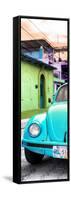 ¡Viva Mexico! Panoramic Collection - Turquoise VW Beetle Car and Colorful Houses-Philippe Hugonnard-Framed Stretched Canvas