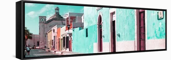 ¡Viva Mexico! Panoramic Collection - Urban Scene Campeche II-Philippe Hugonnard-Framed Stretched Canvas