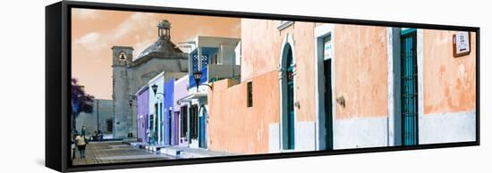 ¡Viva Mexico! Panoramic Collection - Urban Scene Campeche III-Philippe Hugonnard-Framed Stretched Canvas