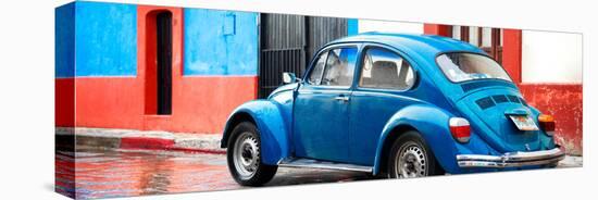 ¡Viva Mexico! Panoramic Collection - VW Beetle and Blue Wall-Philippe Hugonnard-Stretched Canvas