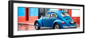 ¡Viva Mexico! Panoramic Collection - VW Beetle and Blue Wall-Philippe Hugonnard-Framed Photographic Print