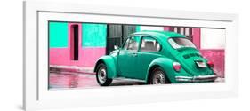¡Viva Mexico! Panoramic Collection - VW Beetle and Coral Green Wall-Philippe Hugonnard-Framed Photographic Print