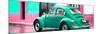 ¡Viva Mexico! Panoramic Collection - VW Beetle and Coral Green Wall-Philippe Hugonnard-Mounted Photographic Print