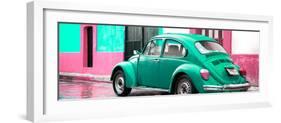 ¡Viva Mexico! Panoramic Collection - VW Beetle and Coral Green Wall-Philippe Hugonnard-Framed Photographic Print