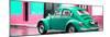 ¡Viva Mexico! Panoramic Collection - VW Beetle and Coral Green Wall-Philippe Hugonnard-Mounted Photographic Print