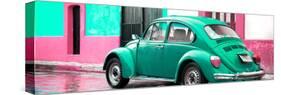 ¡Viva Mexico! Panoramic Collection - VW Beetle and Coral Green Wall-Philippe Hugonnard-Stretched Canvas