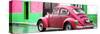 ¡Viva Mexico! Panoramic Collection - VW Beetle and Deep Pink Wall-Philippe Hugonnard-Stretched Canvas