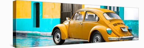 ¡Viva Mexico! Panoramic Collection - VW Beetle and Orange Wall-Philippe Hugonnard-Stretched Canvas