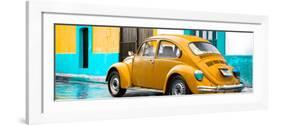 ¡Viva Mexico! Panoramic Collection - VW Beetle and Orange Wall-Philippe Hugonnard-Framed Photographic Print