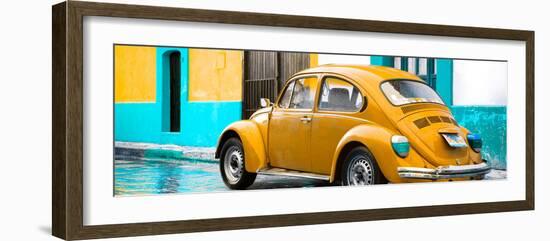 ¡Viva Mexico! Panoramic Collection - VW Beetle and Orange Wall-Philippe Hugonnard-Framed Photographic Print