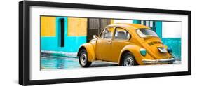 ¡Viva Mexico! Panoramic Collection - VW Beetle and Orange Wall-Philippe Hugonnard-Framed Photographic Print