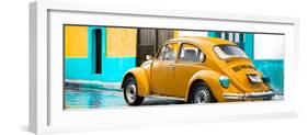 ¡Viva Mexico! Panoramic Collection - VW Beetle and Orange Wall-Philippe Hugonnard-Framed Photographic Print