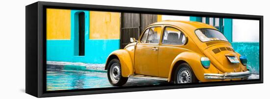¡Viva Mexico! Panoramic Collection - VW Beetle and Orange Wall-Philippe Hugonnard-Framed Stretched Canvas