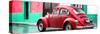 ¡Viva Mexico! Panoramic Collection - VW Beetle and Red Wall-Philippe Hugonnard-Stretched Canvas