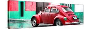 ¡Viva Mexico! Panoramic Collection - VW Beetle and Red Wall-Philippe Hugonnard-Stretched Canvas