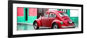 ¡Viva Mexico! Panoramic Collection - VW Beetle and Red Wall-Philippe Hugonnard-Framed Photographic Print