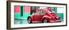 ¡Viva Mexico! Panoramic Collection - VW Beetle and Red Wall-Philippe Hugonnard-Framed Photographic Print