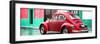 ¡Viva Mexico! Panoramic Collection - VW Beetle and Red Wall-Philippe Hugonnard-Framed Photographic Print