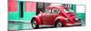 ¡Viva Mexico! Panoramic Collection - VW Beetle and Red Wall-Philippe Hugonnard-Mounted Photographic Print