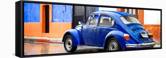 ¡Viva Mexico! Panoramic Collection - VW Beetle and Royal Blue Wall-Philippe Hugonnard-Framed Stretched Canvas