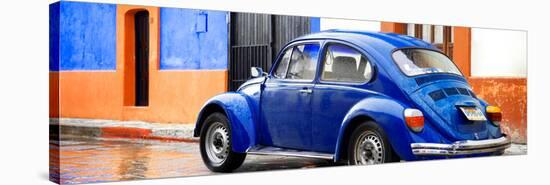 ¡Viva Mexico! Panoramic Collection - VW Beetle and Royal Blue Wall-Philippe Hugonnard-Stretched Canvas