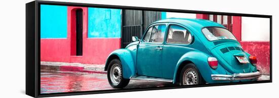 ¡Viva Mexico! Panoramic Collection - VW Beetle and Turquoise Wall-Philippe Hugonnard-Framed Stretched Canvas