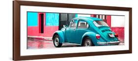 ¡Viva Mexico! Panoramic Collection - VW Beetle and Turquoise Wall-Philippe Hugonnard-Framed Photographic Print