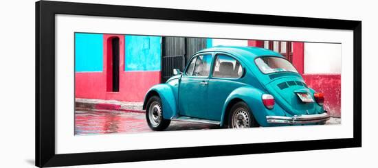 ¡Viva Mexico! Panoramic Collection - VW Beetle and Turquoise Wall-Philippe Hugonnard-Framed Photographic Print