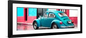 ¡Viva Mexico! Panoramic Collection - VW Beetle and Turquoise Wall-Philippe Hugonnard-Framed Photographic Print