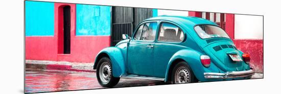 ¡Viva Mexico! Panoramic Collection - VW Beetle and Turquoise Wall-Philippe Hugonnard-Mounted Photographic Print