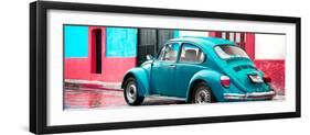 ¡Viva Mexico! Panoramic Collection - VW Beetle and Turquoise Wall-Philippe Hugonnard-Framed Photographic Print