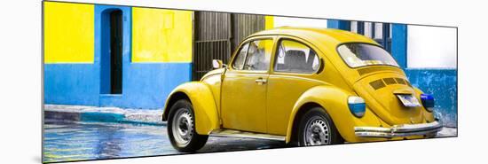 ¡Viva Mexico! Panoramic Collection - VW Beetle and Yellow Wall-Philippe Hugonnard-Mounted Photographic Print