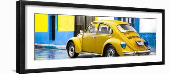 ¡Viva Mexico! Panoramic Collection - VW Beetle and Yellow Wall-Philippe Hugonnard-Framed Photographic Print