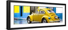 ¡Viva Mexico! Panoramic Collection - VW Beetle and Yellow Wall-Philippe Hugonnard-Framed Photographic Print