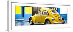 ¡Viva Mexico! Panoramic Collection - VW Beetle and Yellow Wall-Philippe Hugonnard-Framed Photographic Print